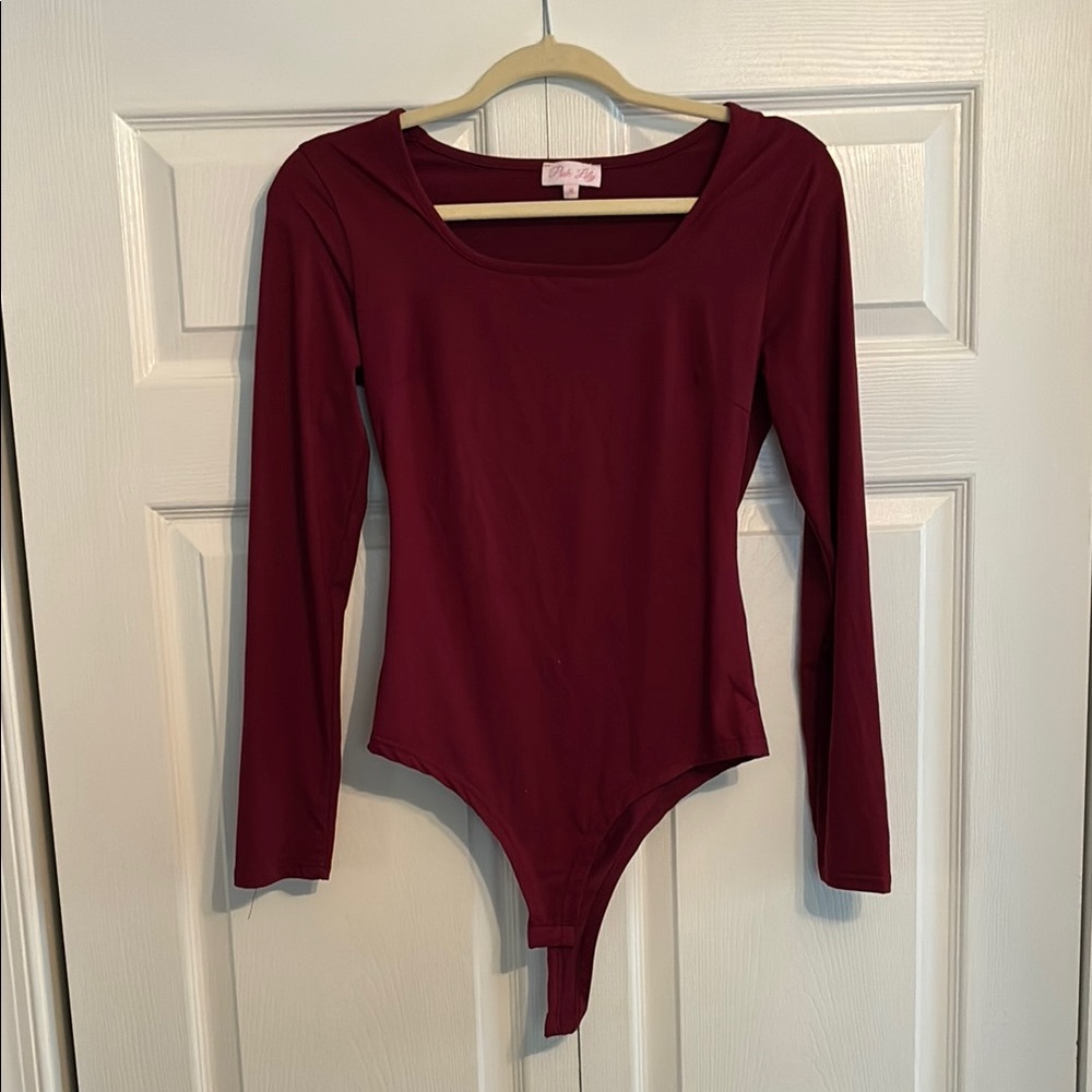 Deep Burgundy Long Sleeve Bodysuit